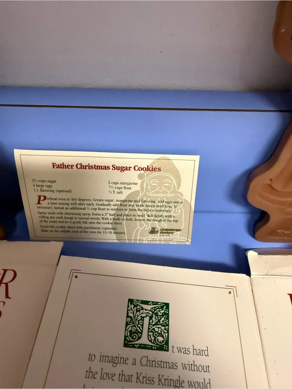Longaberger 1990 and 1991 Santa cookie molds